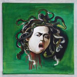  Medusa- quadro a olio su tela- 100x100 cm 