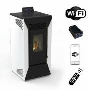 Stufa a pellet wifi Courmayeur 8,74 kw ventilata Bianco per riscaldamento