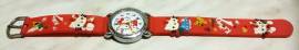 Orologi al quarzo per bambini ragazzi Hello Kitty con cinturino in gomma rosso