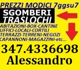 ROMA SGOMBERI E SMALTIMENTI GRATIS ABITAZIONI UFFICI LOCALI BOX CANTINE 7GG SU7 TEL. 347.4336698