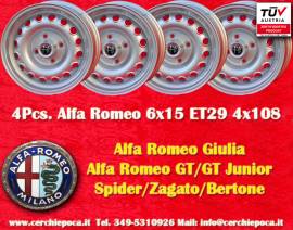 4 pz. cerchi Alfa Romeo GTA 6x15 ET28.5 Giulia, 10