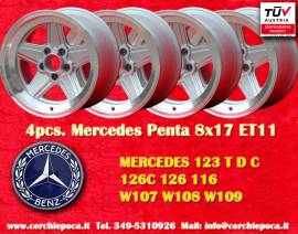 4 pz. cerchi Mercedes Penta 8x17 ET11 107 108 109 