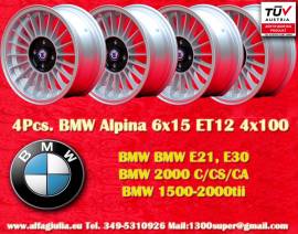 4 pz. cerchi BMW Alpina 6x15 ET12 1500-2000tii, 15
