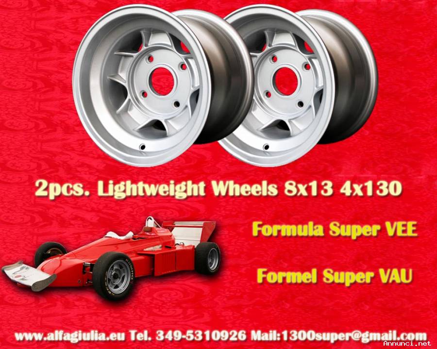2 pz. cerchi Super Vee SV 8x13 ET-13.5 Super Vee F
