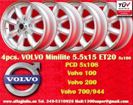 4 pz. cerchi Volvo Minilite 5.5x15 ET20 Series 100