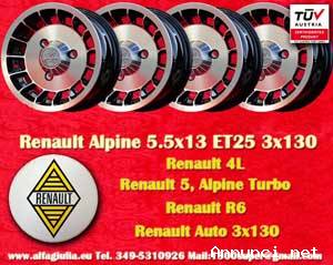4 pz. cerchi Renault Alpine 5.5x13 ET25 R4, R5, R6