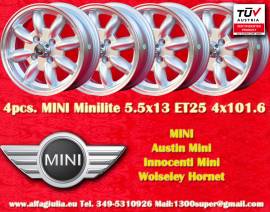 4 pz. cerchi Mini Minilite 5.5x13 ET25 Mini Mk1-3