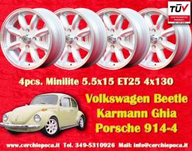 4 pz. cerchi Porsche / VW Minilite 5.5x15 ET25 Por