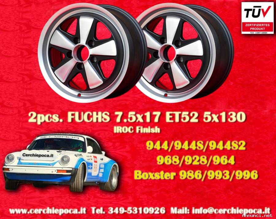 2 pz. cerchi Porsche Fuchs 7.5x17 ET52 944 1987-,