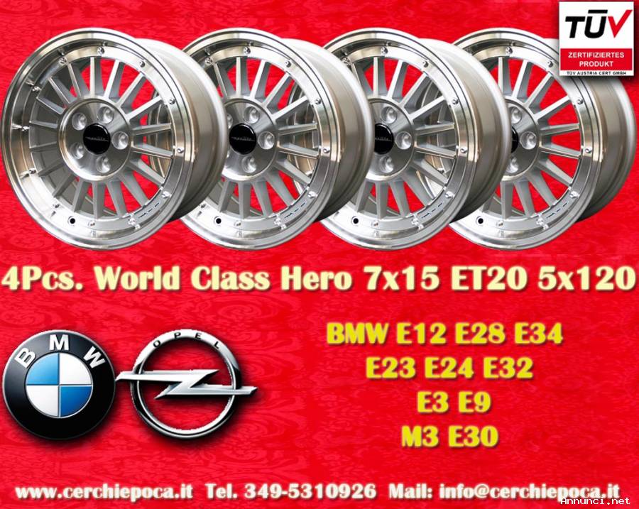 4 pz. cerchi BMW WCHE 7x15 ET20 5 E12, E28, E34, 6
