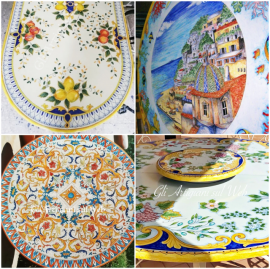 TAVOLI IN PIETRA LAVICA DECORATI A MANO IN LOMBARDIA E IN TUTTA ITALIA
