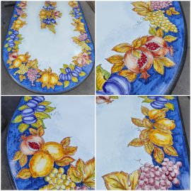 TAVOLI IN PIETRA LAVICA DECORATI A MANO IN TOSCANA E IN TUTTA ITALIA