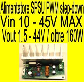 PCB alimentatore Vin 45Vdc MAX / Vout 1,5 - 44V (40Vdc, 4,3A, load 9 Ohm)