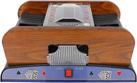 Mescolatore di carte Deluxe Wooden elettronico a pile per carte da 1 a 2 mazzi Poker, Rummy nuovo