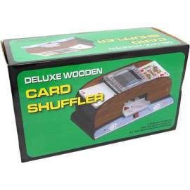 Mescolatore di carte Deluxe Wooden elettronico a pile per carte da 1 a 2 mazzi Poker, Rummy nuovo