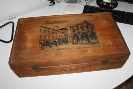 Cassetta scatola in LEGNO SARTI contenitore porta vino vintage portabottiglie