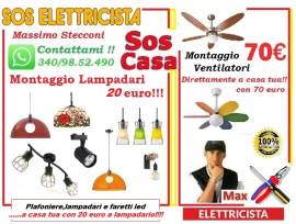 Montaggio lampadario applique 20 euro Roma Bufalotta 