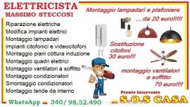 Montaggio lampadario applique 20 euro Roma Bufalotta 