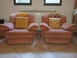 Coppia di poltrone in pelle