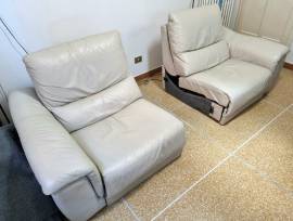 DIVANO RELAX ELETTRICO 4 POSTI SEPARABILI PELLE VERRA 