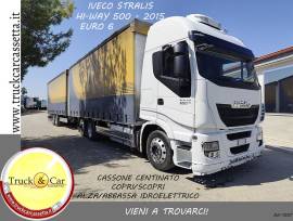 RIF.1257 IVECO STRALIS HI-WAY 260 S 500 – 2015 – CASSONE CENTINATO ALZA/ABBASSAIDROELETTRICO – COPRI