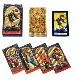 MAZZO TAROCCHI DORATI CON COLORI CANGIANTI *PVC ALTA QUALITÀ* CON MANUALE ILLUSTRATO ***NUOVO***