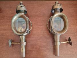 Coppia lanterne da carrozza vintage  marchio RDT  in ottone  