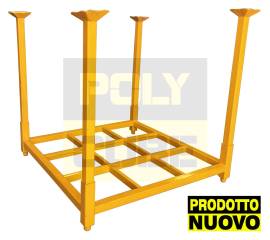 Bancali o pallet in ferro accatastabili con montanti 
