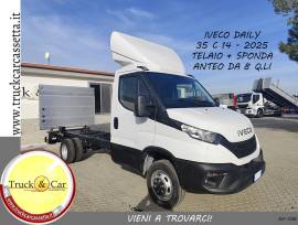 RIF.1318 IVECO DAILY 35C14–2025–TELAIO CON SPONDA CARICATRICE A BATTENTE ANTEO DA 8 Q.LI – EURO 6