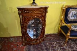 Coppia di servanti angoliere intarsiate stile Napoleone III