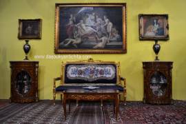 Coppia di servanti angoliere intarsiate stile Napoleone III