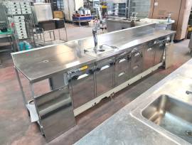 STRUTTURA BANCO E RETRO INOX BAR USATI  