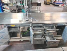 STRUTTURA BANCO E RETRO INOX BAR USATI  