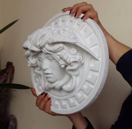 Mitologica Medusa scultura con diametro di 30 cm 
