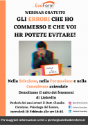 Webinar Gratuito: "Gli errori che ho commesso e che voi HR potete evitare!"