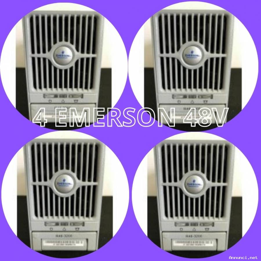 STOCK 4 EMERSON R48-3200 ALIMENTATORE 48V 58V RADDRIZZATORE 3200W 67A - NUOVO