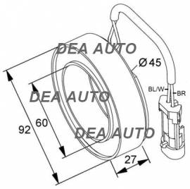 Bobina elettromagnete compressore aria opel astra 1.3 1.7 13124754 