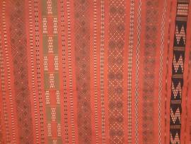 Tappeto Orientale Kilim Navajo lana grandi dimensioni cm 330x185 color mattone/arancio