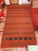 Tappeto Orientale Kilim Navajo lana grandi dimensioni cm 330x185 color mattone/arancio