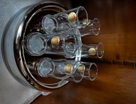 set da 6 bicchieri per  shot-vodka in cristallo