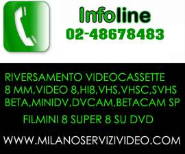 VHS IN PROMOZIONE SU DVD e FILE MP4 MILANO RIVERSAMENTO DUPLICAZIONE HI8,SUPER8,TRAVASO