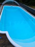 piscina in vetroresina 7,0x3,2x1,5 scale Romane impostato