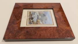 Quadro "Paesaggio invernale" di Jan Brueghel, litografia su alluminio con cornice di radic