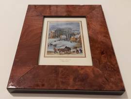 Quadro "Paesaggio invernale" di Jan Brueghel, litografia su alluminio con cornice di radic