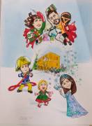 Ritratto umoristico da foto caricatura idea  compleanno nozze festa della mamma pensione