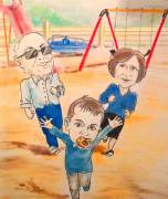 Ritratto umoristico da foto caricatura idea  compleanno nozze festa della mamma pensione