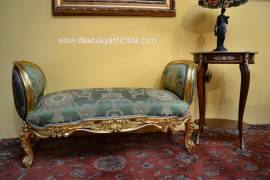 Divanetto-panchetta dorata stile Luigi XV Barocco