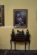 Console mezzo giro con due cassetti stile Luigi XV Boulle