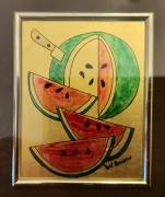 Quadro unico dipinto a mano su foglia oro 22 kt Del Bianco + certificato di garanzia