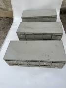 Cassettiere in ferro modulari e scaffale 